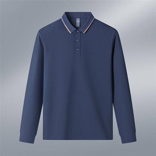 【桑蚕丝混纺】罗蒙春秋男士商务polo衫男长袖时尚舒适翻领百搭长袖t恤男 商品图5