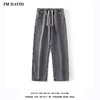 「四色可选！港风休闲裤」潮牌宽松直筒抽绳牛仔裤 男春秋薄款高街休闲阔腿港风拖地长裤下装 商品缩略图3