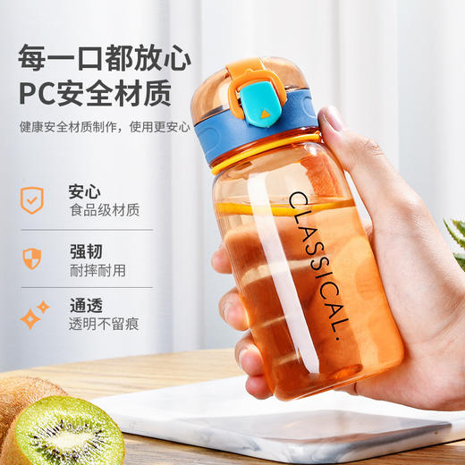 优选丨【大容量弹盖水杯】夏季高颜值塑料水杯 随行杯塑料茶漏水杯ins 风简约随手杯 生便携弹跳水杯防摔带茶漏简约杯子 商品图4