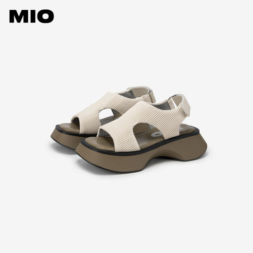 MIO米奥夏季方头中跟休闲凉鞋时髦个性沙发厚底运动凉鞋女M243130622 商品图4