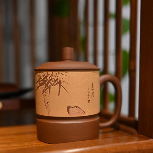 羽诗制造出品 势如破竹紫砂盖杯礼盒套装 商品图1