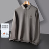 【桑蚕丝混纺】罗蒙春秋男士绣花胸标polo衫男长袖t恤男舒适长袖上衣男 商品缩略图6