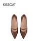 KISSCAT接吻猫24年新款尖头高跟细跟真皮气质单鞋 商品缩略图2