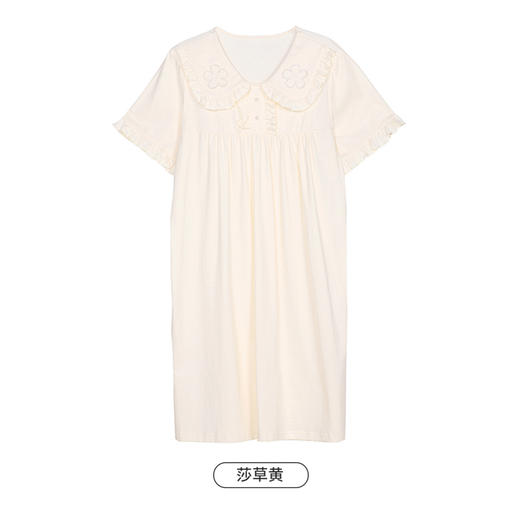 都市丽人亲情蜜语舒适外出春夏睡衣女凉感无尘棉家居服薄款短袖裙女士睡裙LH46C2 商品图13