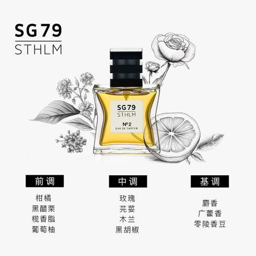 瑞典进口 SG79 EdP 淡香精 斯德哥尔摩艺术香水 No1&No2&No3 15mL*3支经典礼盒套装 商品图6