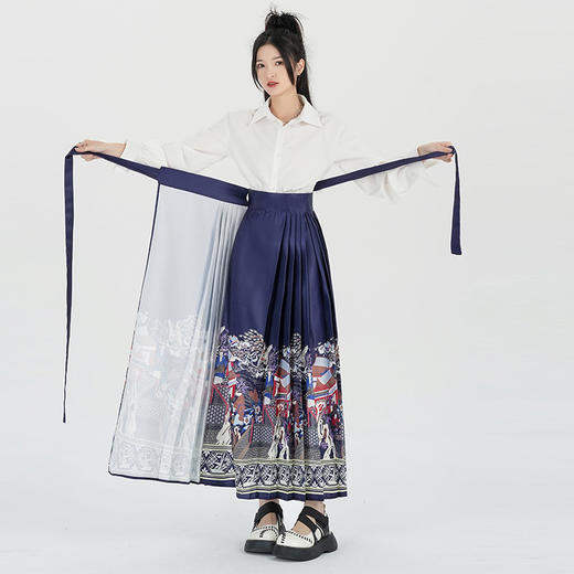AHM-1056新中式复古提花一片式马面裙文艺国风汉元素半身裙女 商品图3