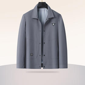 【新款DWD】大依优型大码翻领夹克加肥加大休闲胖子宽松外套休闲潮款上衣男士