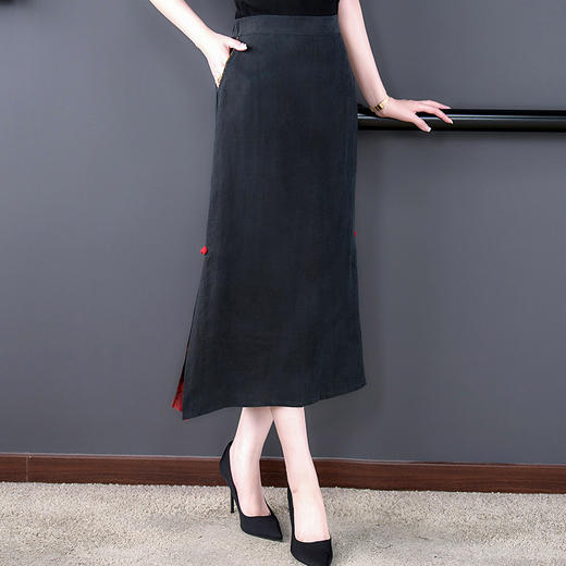 KQLE220N8576-2024年夏季新款香云纱复古中国风韵味百搭半身裙 商品图1