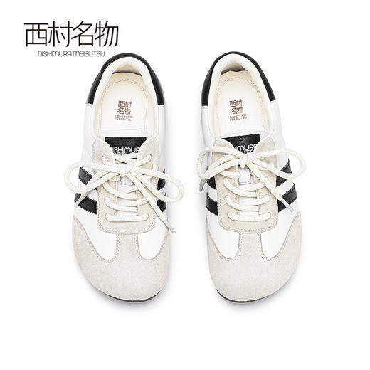 西村名物2024春季新品轻盈慢跑鞋真皮时尚休闲德训鞋女鞋X24AM11381 商品图2