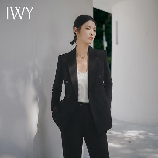 IWY/黑色西装套装裤装通勤上班正式场合服装公务员面试西服C14212+P34212 商品图0