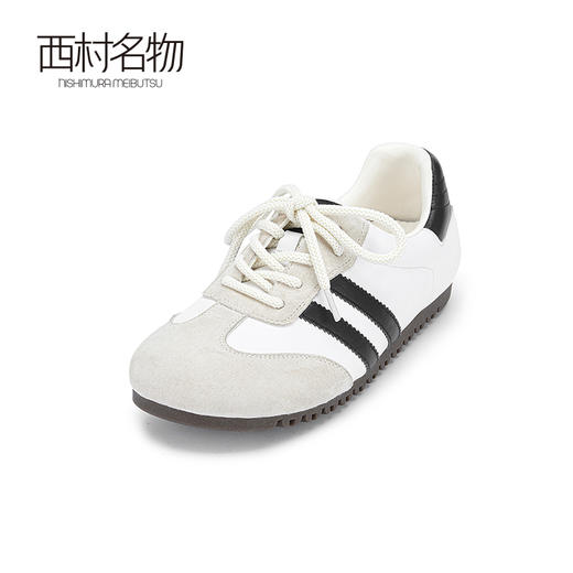 西村名物2024春季新品轻盈慢跑鞋真皮时尚休闲德训鞋女鞋X24AM11381 商品图0