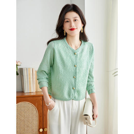 CC16-6817小香风外套女2024新款长袖小众短款春秋二八月新中式小个子上衣薄 商品图0