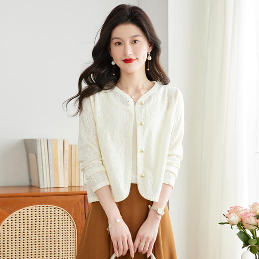 CC16-6817小香风外套女2024新款长袖小众短款春秋二八月新中式小个子上衣薄 商品图1