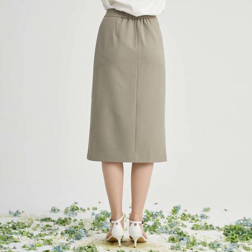 VIVIAN LIU薇薇安刘TR2414001春女装新款后腰松紧左侧开叉半裙 商品图1