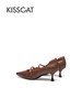 KISSCAT接吻猫24年新款尖头高跟细跟真皮气质单鞋 商品缩略图4