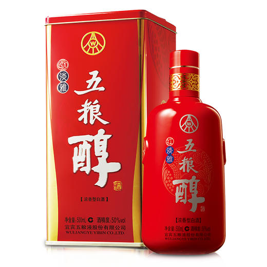五粮醇红淡雅金装仿陶瓶50度500mL*6瓶整箱浓香白酒宴请 商品图5