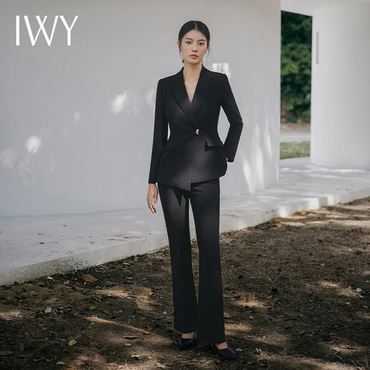 IWY/黑色高端西装套装女秋季职业装气质女神范主持人正装裤C14115+P34115 商品图1