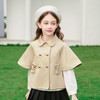 mettekids女童风衣2024春秋洋气卡其斗篷童装儿童英伦风短款外套 商品缩略图1