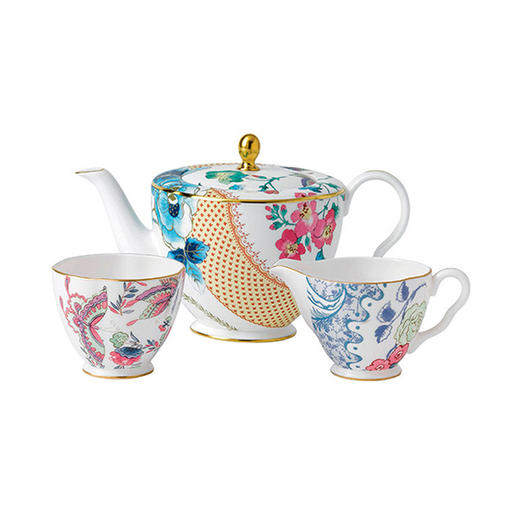 WEDGWOOD玮致活花间舞蝶壶奶糖三件套+四杯四碟 商品图2