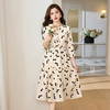 WZNHWL97399 2024年春季上新气质时尚优雅系带圆领舒适透气修身显瘦百搭连衣裙 商品缩略图1