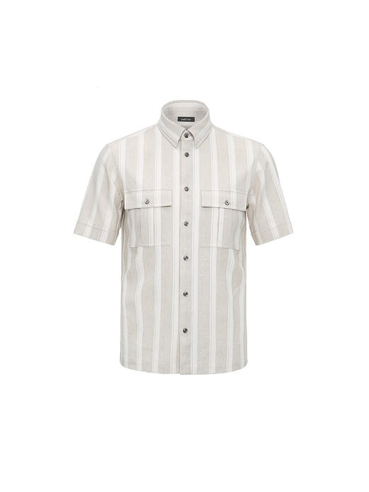 callisto棉混纺休闲短袖衬衫 STCSS118Y 商品图0