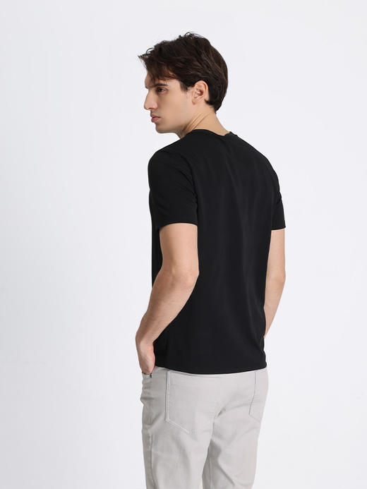 callisto黑色弹力混纺T恤 STTSS198C 商品图2