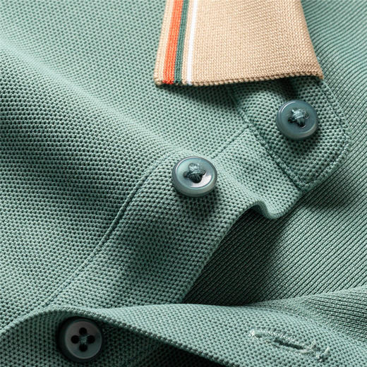 【绣花胸标】罗蒙春秋男士仿丝光polo衫男长袖t恤男商务男士polo衫 商品图6