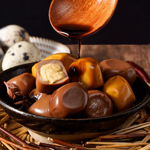 【越嚼越香！无壳卤制鹌鹑蛋】味道香醇，Q弹鲜嫩，比吃肉还香，一口一个够过瘾五香，盐焗，香辣，三种口味任选休闲零食 商品图0