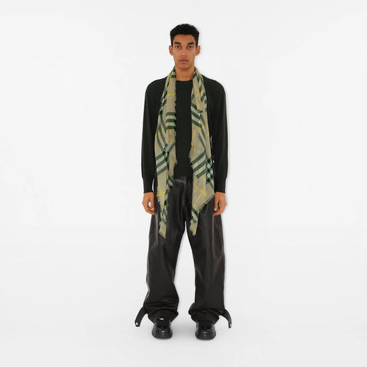 BURBERRY 巴宝莉 男女通用格纹羊毛围巾 格子 8080099 B7311 商品图3