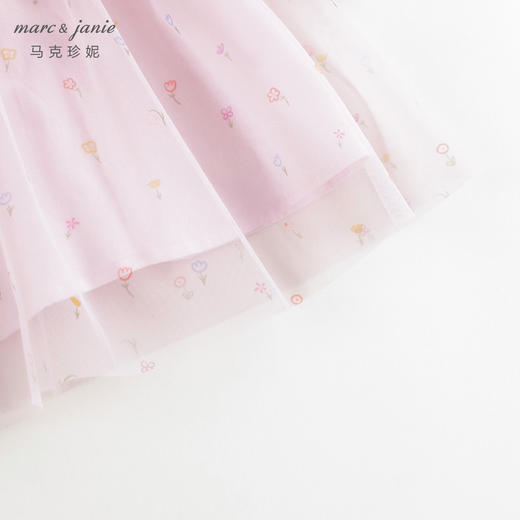 马克珍妮女童甜美碎花网纱连衣裙儿童裙子2024年春装新款240103 商品图4