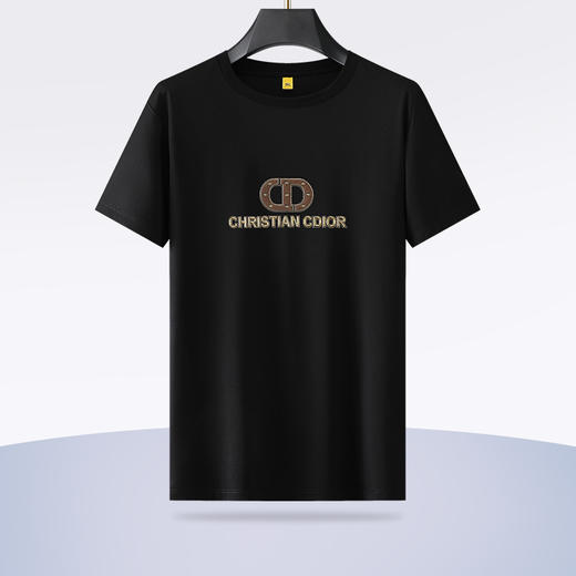 【Q】【桑蚕丝】【莱赛尔】【新款DG】大依优型大码短袖T恤圆领胸前印花加肥加大男士大号弹力透气舒适半袖夏装 商品图1