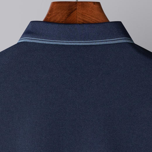 【双面含桑蚕丝】罗蒙男士拉链polo衫男长袖t恤男春秋男士polo衫 商品图4