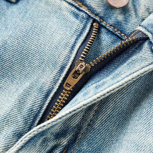 洋气小众，新中式改良刺绣休闲高腰浅色牛仔直筒阔腿裤WLZD-2405305 商品图3