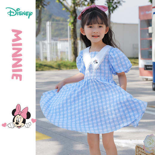 【商城同款】迪士尼米妮新款春夏新品甜美风短袖连衣裙232DQ0222 商品图1