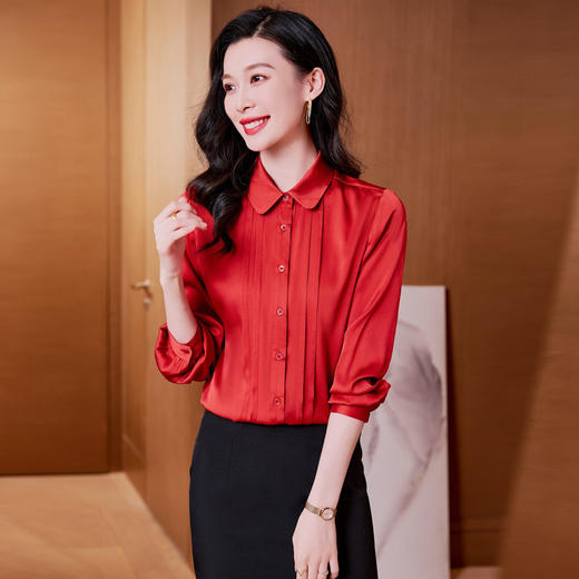 重磅真丝衬衫漂亮别致上衣KQ-97655 商品图3