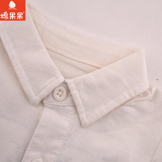 棉果果夏季男童天丝麻短袖衬衫M212153219280 商品图3