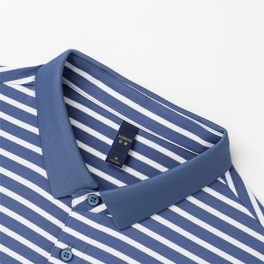 【桑蚕丝混纺】罗蒙春秋男士绣花胸标海魂衫polo衫男长袖男士polo衫长袖 商品图9