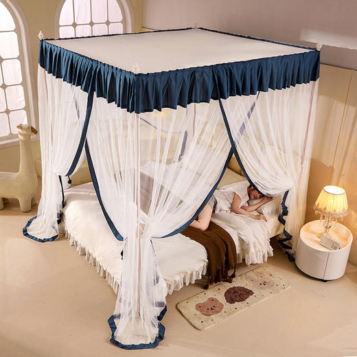 自然醒落地蚊帐家用卧室公主风床幔加厚1米8大床宫廷高级纹账2403HH 商品图6