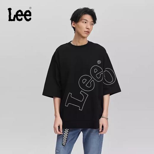 Lee商场同款舒适圆领大Logo黑色男短袖T恤LMT007462203401K11000 商品图0
