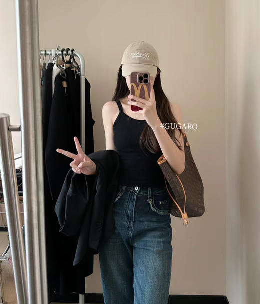 老米优品/ 巨舒服不跑杯的打底吊带衫《细文胸吊带无钢圈打底背心》含罩杯哦！释放身心，满满松弛感~ 商品图2