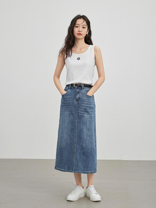 【专属特价】熙世界法式U领吊带针织背心女2025夏外穿新款内搭无袖短款上衣 商品图4