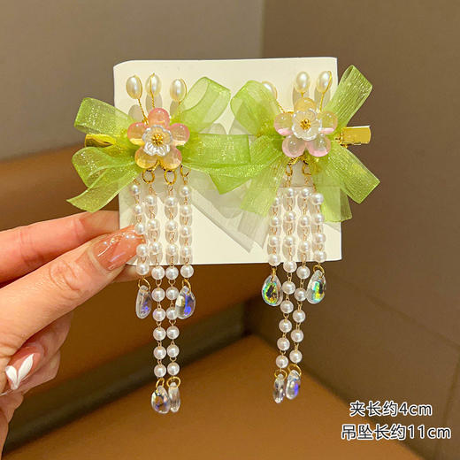 【儿童古风蝴蝶飘带发夹】唐装汉服宝宝 超仙发饰 女孩中国风流苏侧边夹 商品图11