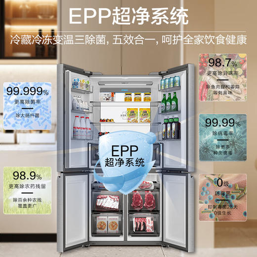 海尔（Haier）657升全空间保鲜十字双开四开门家用电冰箱一级能效变频净味风冷无霜大容量BCD-657WGHTD19S7U1 商品图1