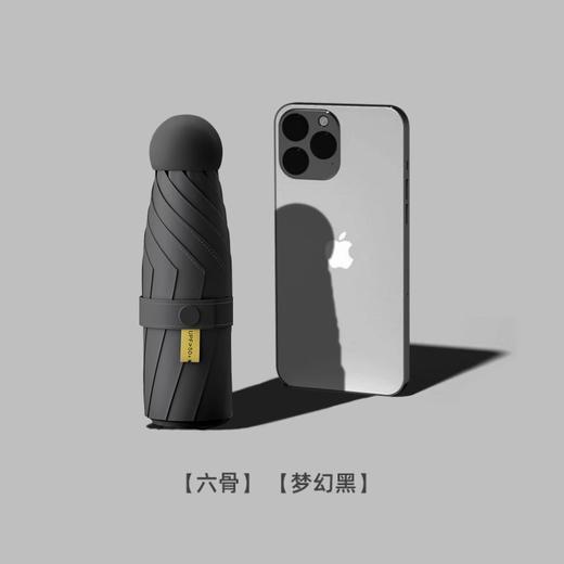 晴雨两用伞【迷你便携胶囊款 6骨黑胶太阳伞】遮阳防晒防紫外线五折伞 商品图11