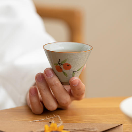 【茶水分离 一体收纳】哥窑手绘旅行茶具 商品图6