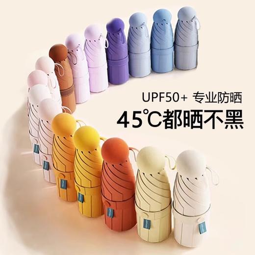 晴雨两用伞【迷你便携胶囊款 6骨黑胶太阳伞】遮阳防晒防紫外线五折伞 商品图0
