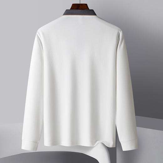 14LP3717114LP37171【双面含桑蚕丝】罗蒙男士绣花polo衫男长袖t恤男春秋男士polo衫 商品图3