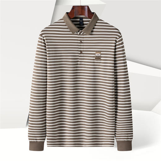 【桑蚕丝混纺】罗蒙春秋男士绣花胸标海魂衫polo衫男长袖男士polo衫长袖 商品图5