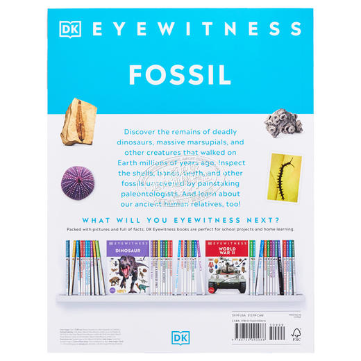 【中商原版】Eyewitness系列 化石百科 Eyewitness Fossil DK Eyewitness 英文原版 DK 科学百科 自然科学 化石 商品图1