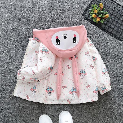 儿童卡通兔外套春秋新款女童洋气上衣男宝连帽风衣休闲夹克萌宝装 商品图1